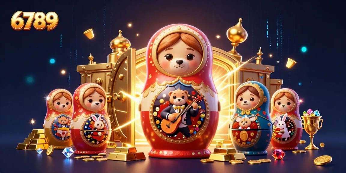 Spin to win with 6789's vibrant casino atmosphere, showcasing playful bears and treasures.