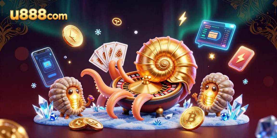 Engage with u888com's thrilling gaming experience through our 3D digital casino illustration.