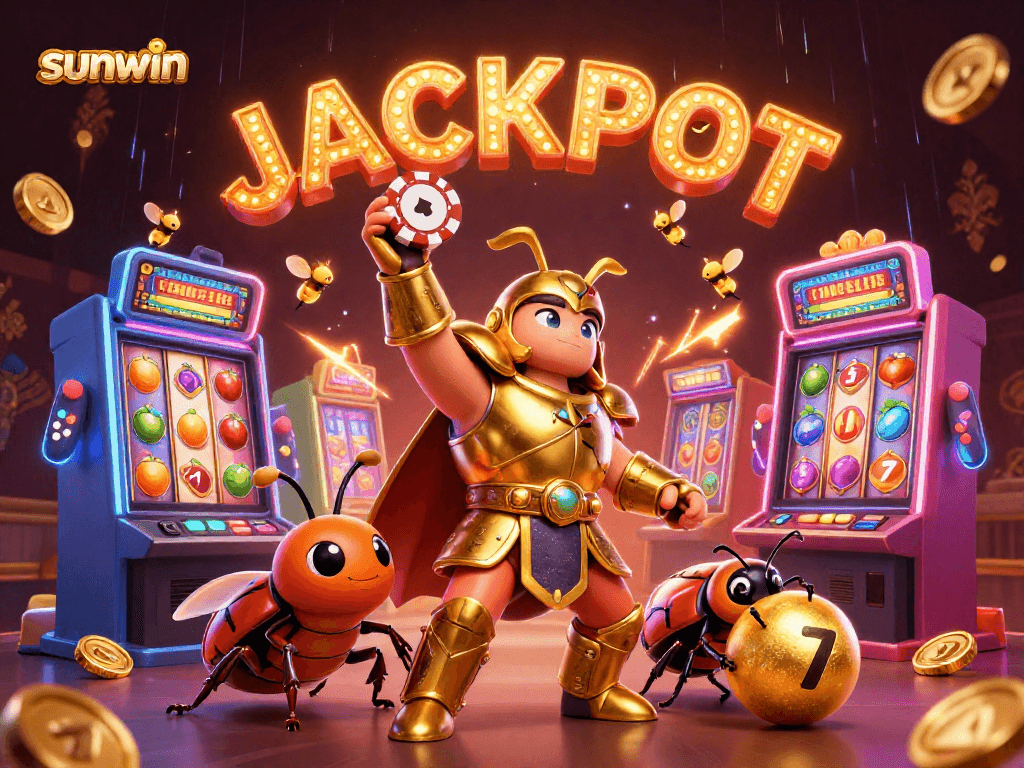Experience the thrilling sunwin jackpot with unique 3D characters and vibrant slot elements!