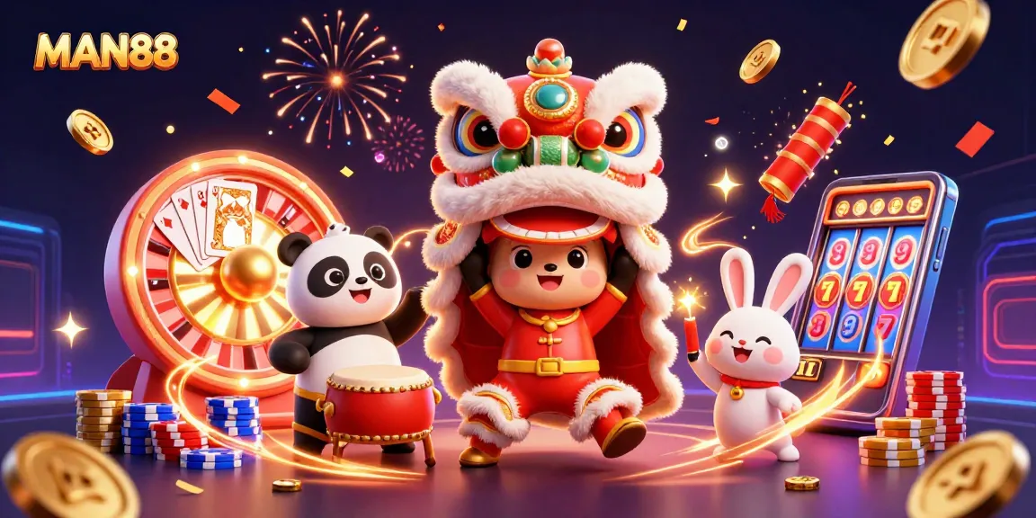 Engage with MAN88's luxurious betting experience featuring vibrant 3D casino characters.