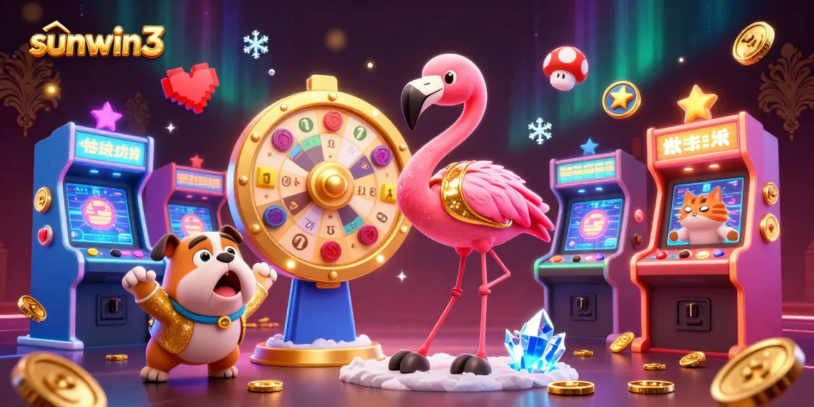 Spin the giant golden prize wheel at sunwin3 while celebrating big wins with adorable characters!