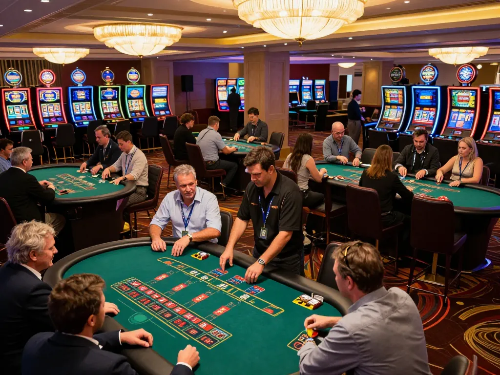 Engaging blackjack gameplay at OXBET casino with players betting at tables