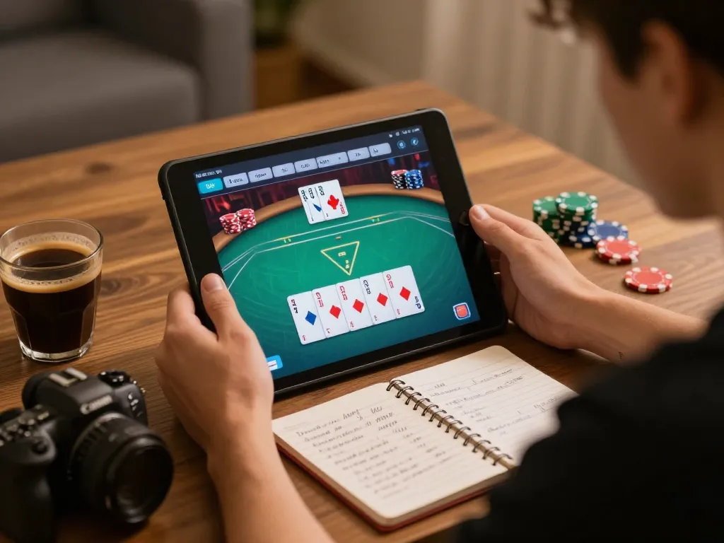 Engaging session on https://fun79.today/ playing poker online from home with a cozy setup.