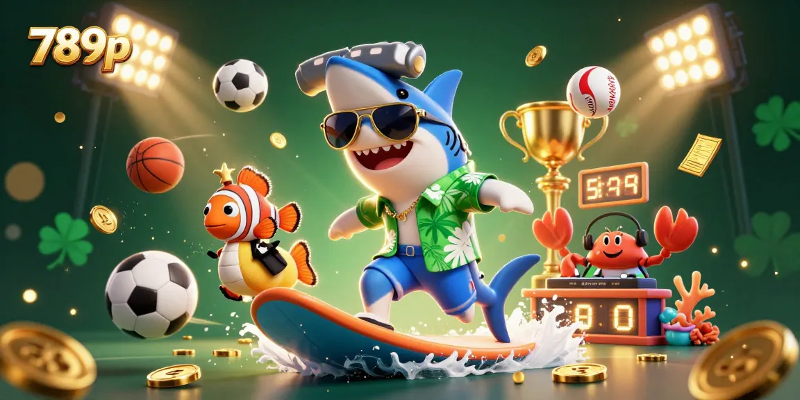 Experience the excitement with 789p, where a shark surfs on gold coins and a crab DJ sets the stage!