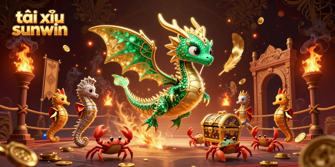 Engage with tài xỉu sunwin in an enchanting underwater scene showcasing a sea dragon and vibrant game elements.