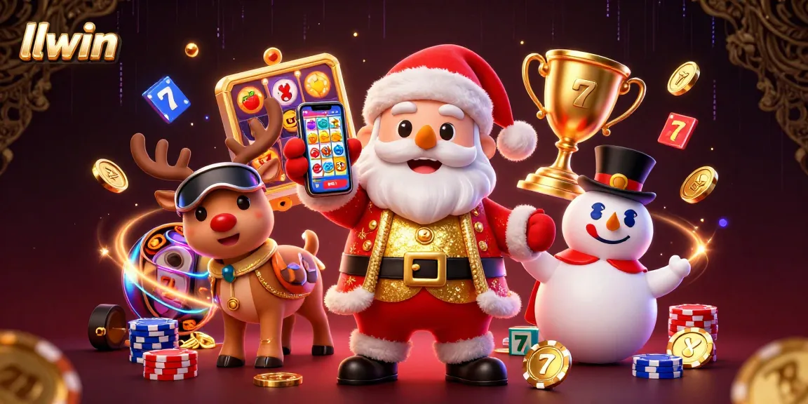 llwin offers thrilling jackpot fun with a festive Santa, exciting game elements, and vibrant casino atmosphere