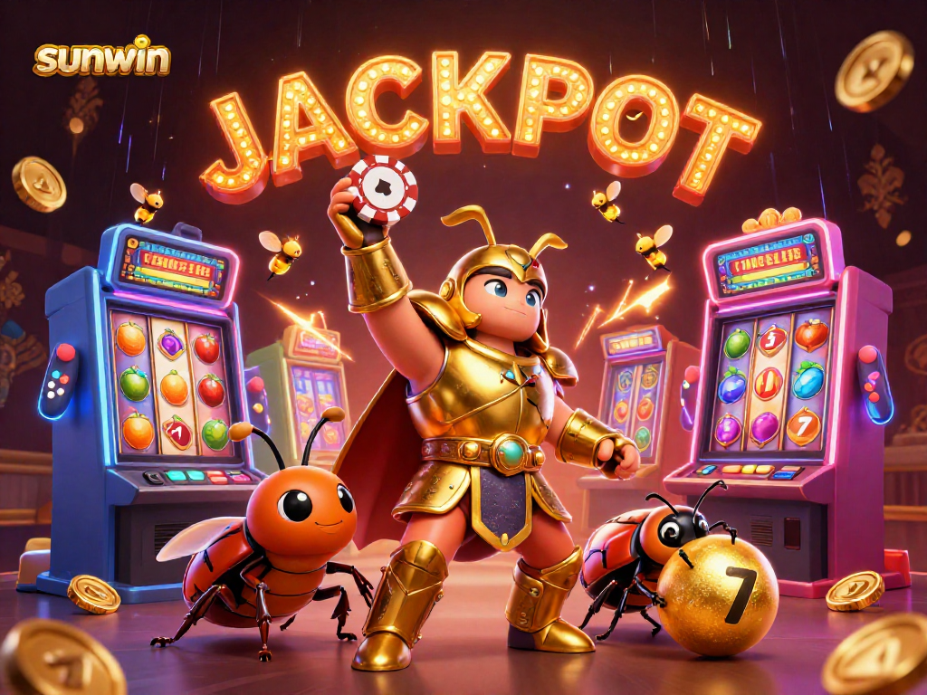 Experience the thrilling sunwin jackpot with unique 3D characters and vibrant slot elements!