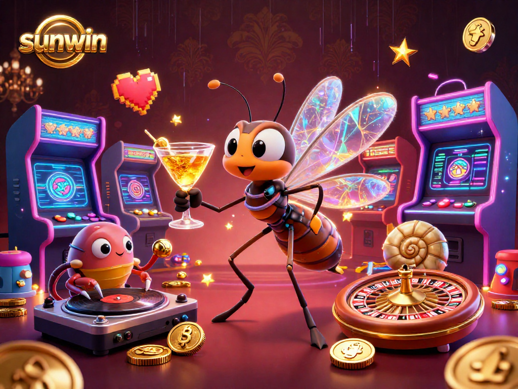 Experience the exciting world of Sunwin casino with vibrant 3D characters and immersive gaming elements.
