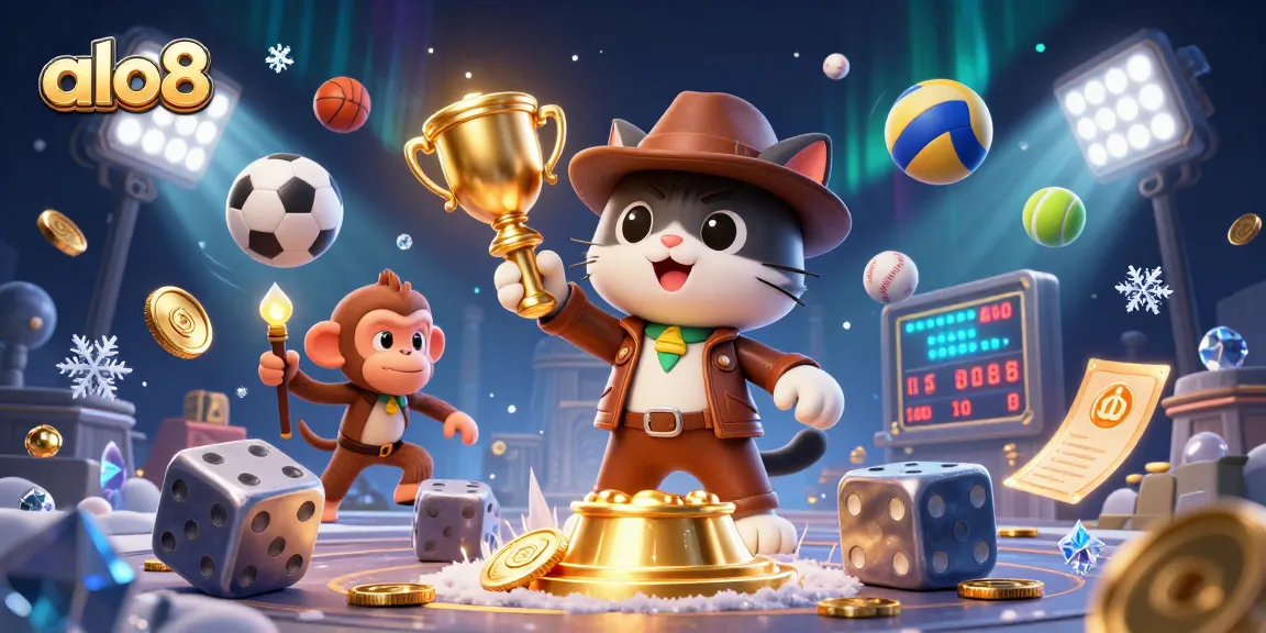 Engage with alo8's thrilling casino experience, featuring archeological discovery and sports-themed elements.