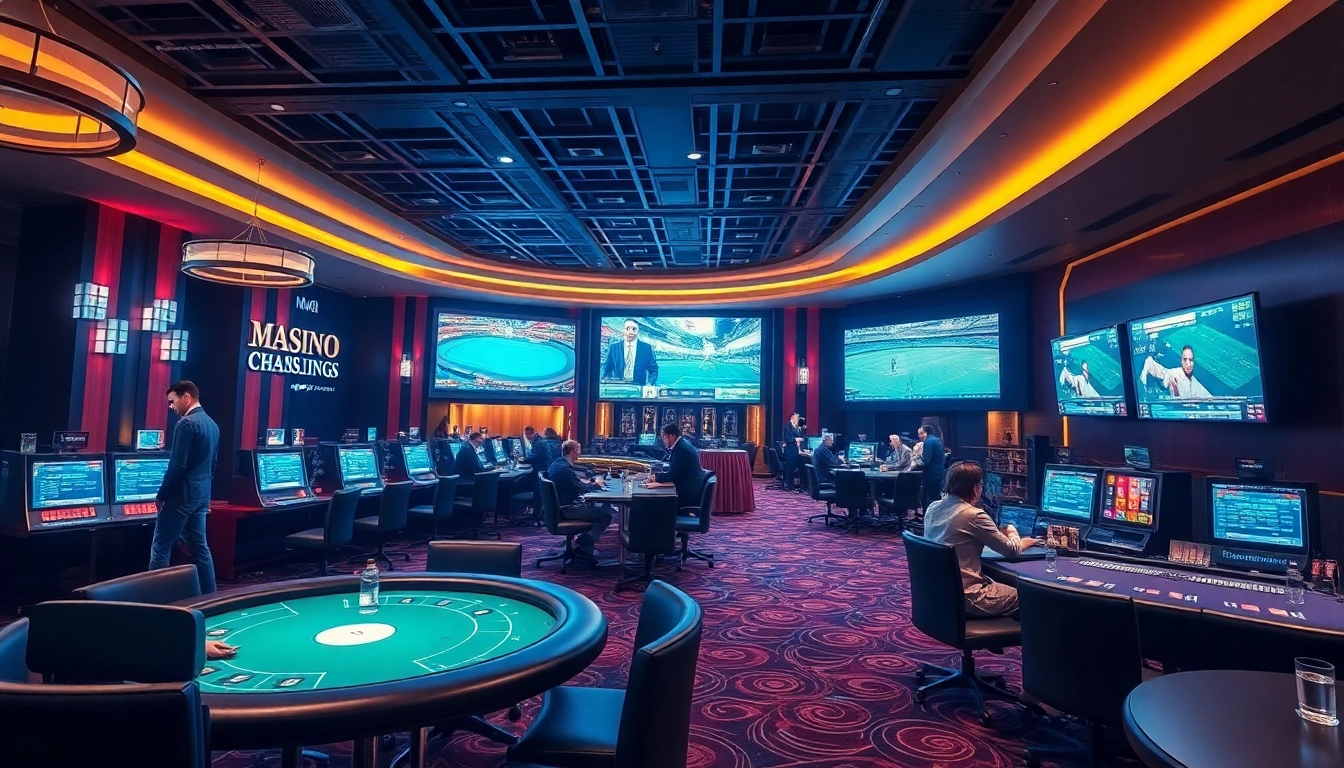 MMOO online casino environment showcasing vibrant games, live betting, and a luxurious atmosphere.