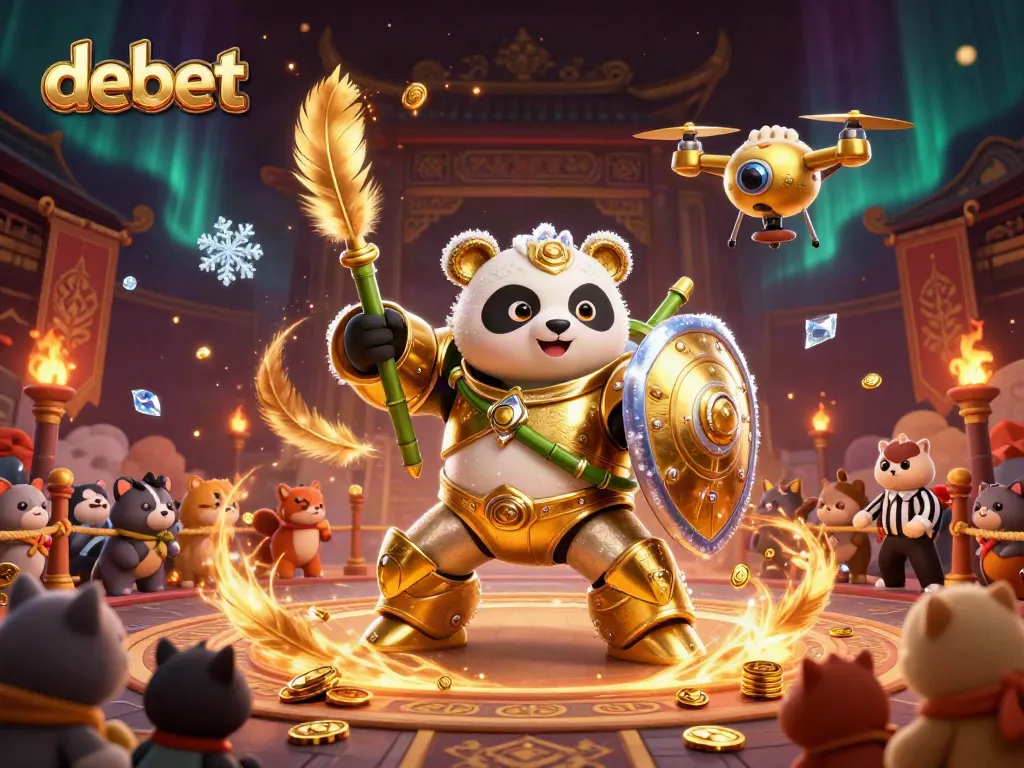 Engage with debet's thrilling 3D fight scene in a vibrant casino atmosphere.