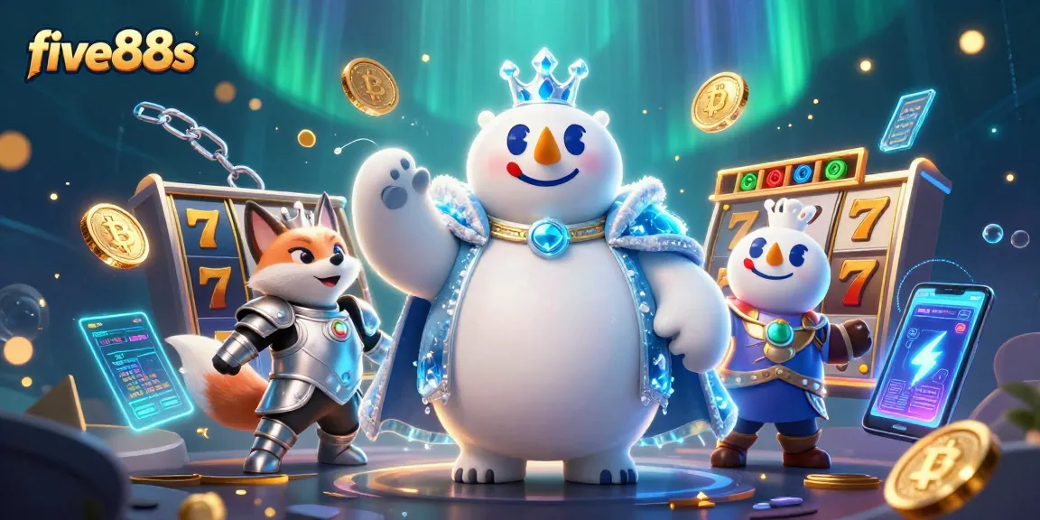 Play exciting games with five88s online casino, showcasing dynamic slot reels and crypto features.