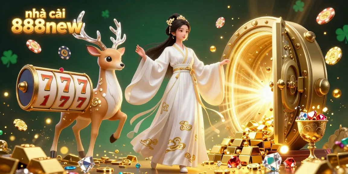Experience the excitement of gambling at nhà cái 888new with vibrant 3D casino elements, featuring dynamic slot games and treasures.