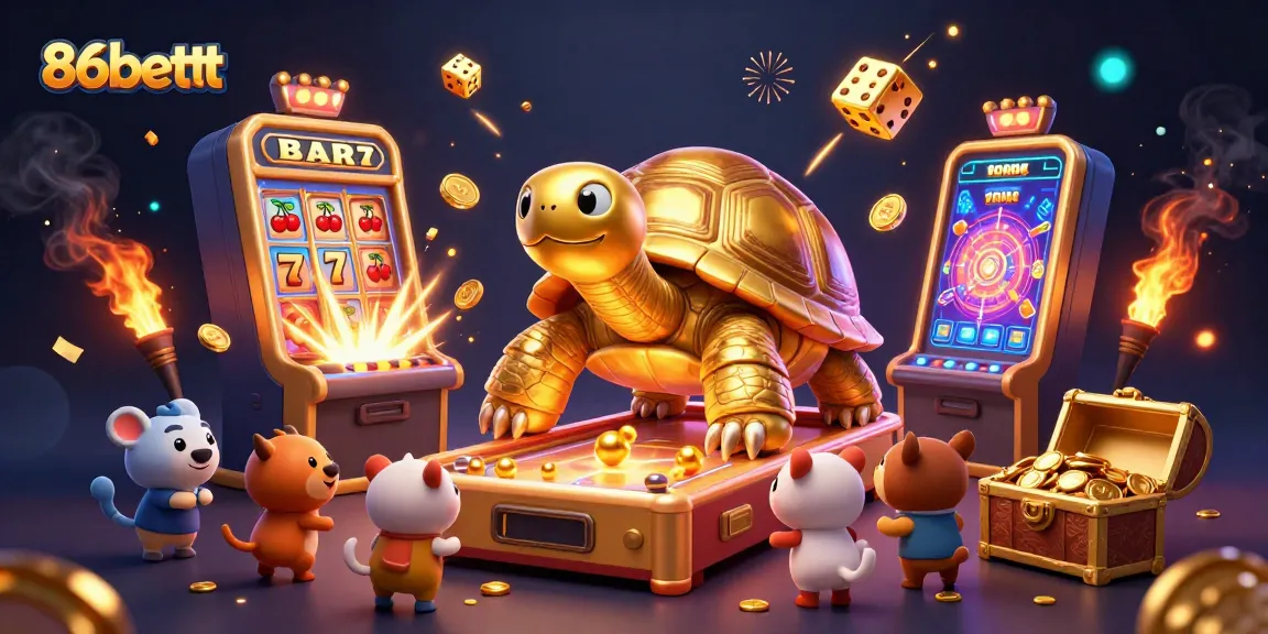 Join the fun with 86bettt at the colossal tortoise pinball and slot jackpot extravaganza!
