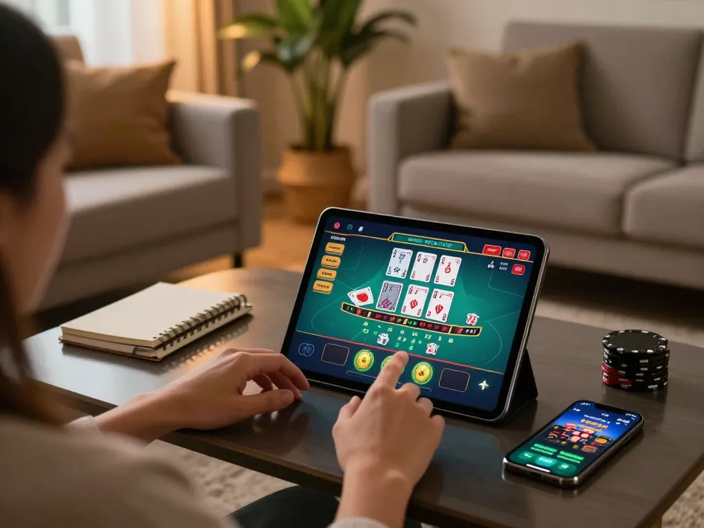 Engage with top games at https://s666no1.com/ on a tablet in a cozy home setting