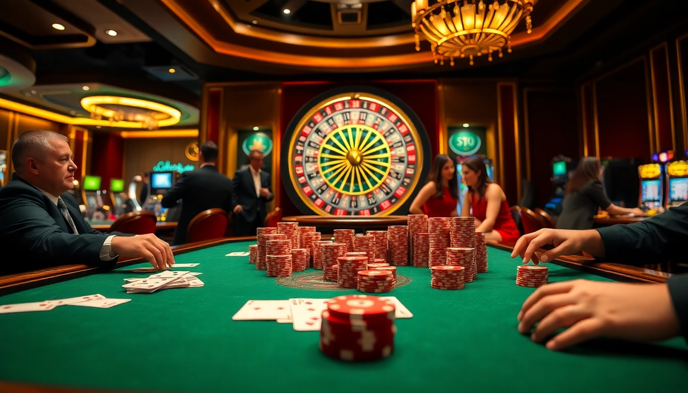 Experience thrilling gameplay with https://one88.eu.com/ at an exciting poker table in a luxurious casino.