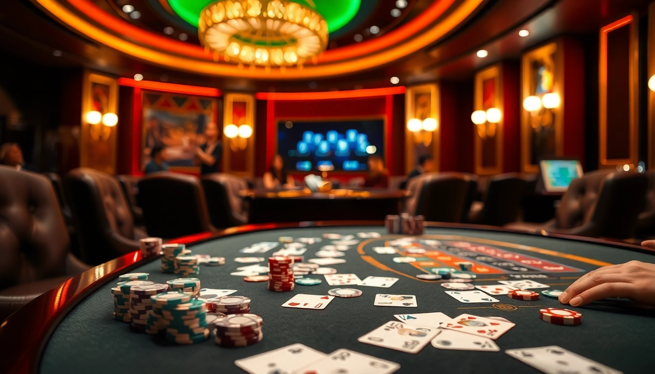 Experience the excitement of tg88 casino with vibrant gaming tables and engaging players.