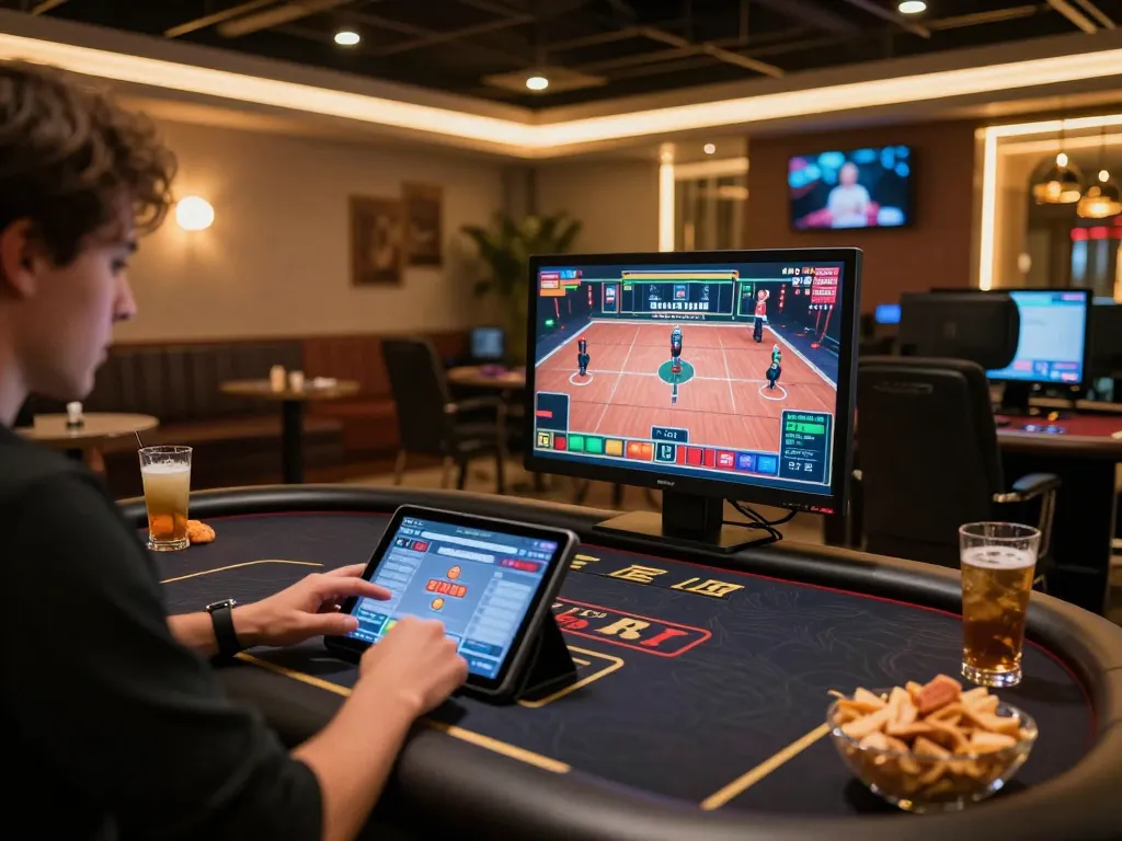 Holyslots88 user enjoying live dealer games on a modern tablet in a cozy home setting.