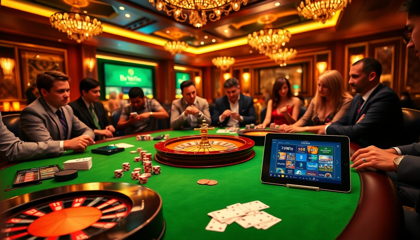 Experience the thrill of gaming with 78Win's vibrant casino scene featuring poker chips and cards.