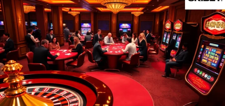 Players enjoying a dynamic gambling experience at 8KBET with exciting casino games and vibrant atmosphere.
