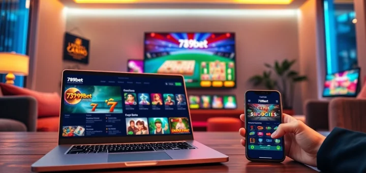 Experience the vibrant 789bet online gaming interface in a cozy setting, showcasing engaging casino games.