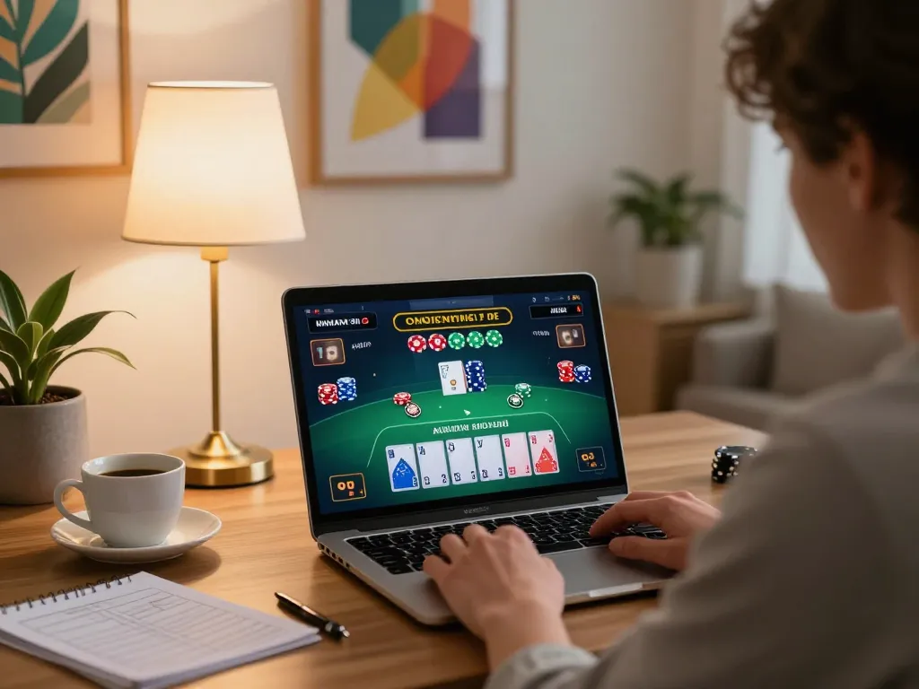 Engaging session at nhacaiuytin44 online blackjack table with strategies in hand.