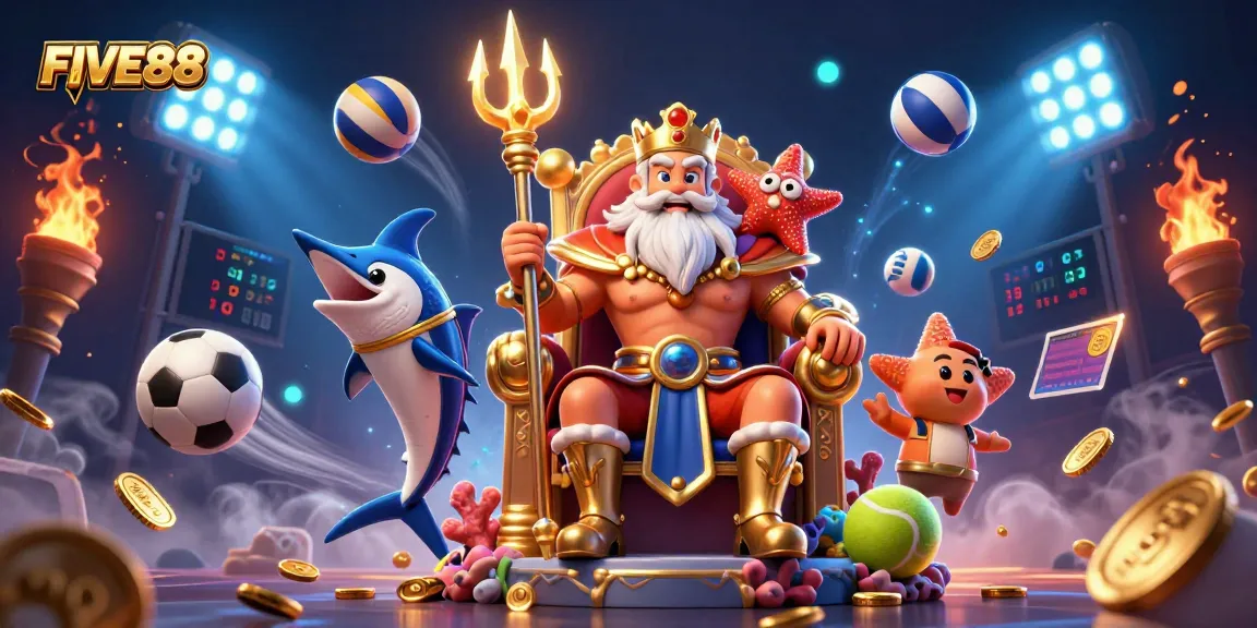 Experience the excitement of betting at FIVE88 with vibrant 3D casino characters and dynamic game elements.