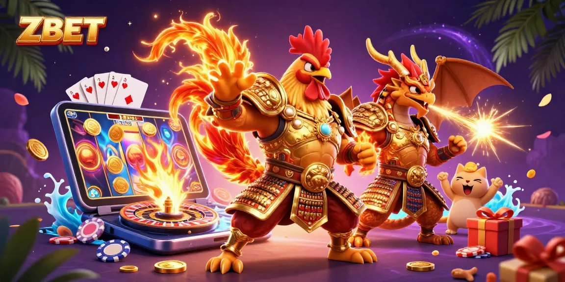 ZBET offers exciting online casino gaming with vibrant 3D characters and interactive game elements.